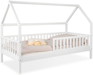 Ehrenkind Hausbett aus massiver Buche in verschiedenen Größen, FSC® zertifiziert (Montessori Kinderbett, Jugendbett aus massivem und nachhaltigem Buchenholz, 90x200), höhenverstellbar