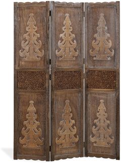 Paravent Raumteiler 3 teilig Holz Braun Deko Raumtrenner Trennwand Sichtschutz Spanische Wand