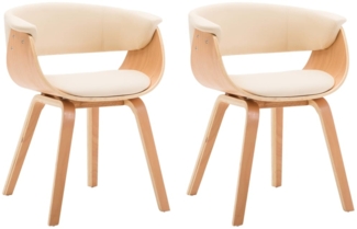 vidaXL Esszimmerstühle 2 Stk. Creme Bugholz und Kunstleder [278730]