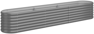 vidaXL Hochbeet Verzinkter Stahl 224x40x36 cm Grau 318874