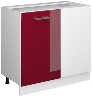 Eckunterschrank R-Line Rot Hochglanz 86 cm ohne Arbeitsplatte Vicco