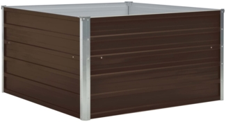 vidaXL Hochbeet 100 x 100 x 45 cm Verzinkter Stahl Braun 47023