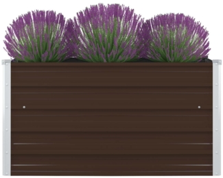 vidaXL Hochbeet 100 x 100 x 45 cm Verzinkter Stahl Braun 47023