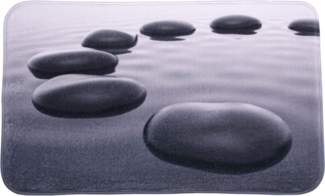 Sanilo Badematte Black Stones, rutschhemmend, waschbar, schnelltrocknend, Polyester, rechteckig, sehr weich, hochwertig & modern, 50 x 80 cm oder 70 x 110 cm