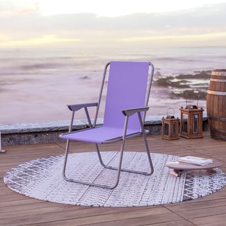 Campingstuhl Anglersessel Gartenstuhl Sessel mit Armlehne violett