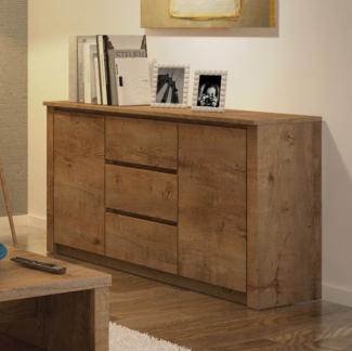 Kommode Montana Sideboard Anrichte 140cm eiche lefkas grifflos