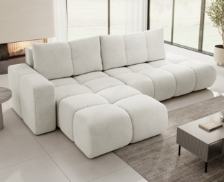 AX LIVING Ecksofa mit Schlaffunktion Hosio 288 cm breit in stilvollem Cremefarbton Links