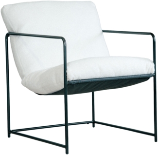 Dmora Sessel Appare, Sessel mit Bouclé-Stoff bezogen, gepolsterter Stuhl, Sitz mit Metallarmlehnen, 61x67h75 cm, Weiß