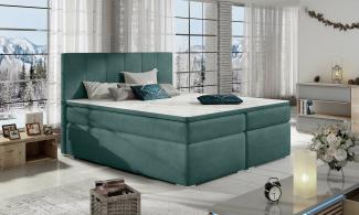 Stylefy Jupiter Boxspringbett Himmelgrau Velours KRONOS 160x200 cm