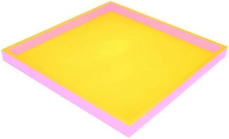 Gift Company Neo Tablett quadratisch (32x2,5x32cm) 2 farbig gelb/rosa