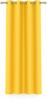 Bestlivings Blickdichte Gelbe Gardine mit Ösen in 140x225 cm ( BxL ), in vielen Größen und Farben