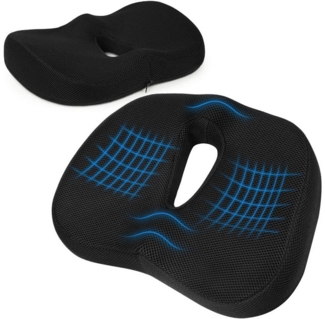 RWEUOQ Stuhlkissen Stuhlkissen Sitzkissen Autositz für Auto Ergonomisches Memory Foam, für Auto Ischias Steißbein Schmerzlinderung Erhöhung Keil Booster