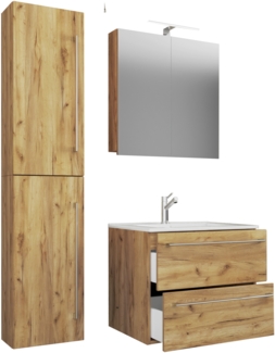 VCM Badmöbel Waschtisch Badinos 920032 Honig-Eiche H. 151 x B. 93 x T. 46 cm