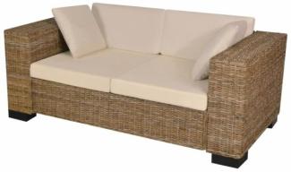 vidaXL 2-Sitzer Sofa Set Echtes Rattan