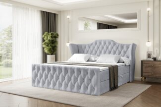 ALTDECOR Boxbett VILA-Z (Multipocket-Matratze H4, H3 Matratze Bonellfederung, Topper, Kopfteil)