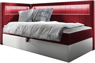 Boxspringbett 'Gladino Junior 3' rot 80 x 200 cm Links