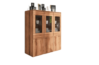 Anrichte Bento aus Kernbuche massiv 111x45x129 cm mit 6 Türen und Glas