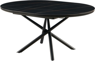 Esstisch 160 x 120 x 76 cm aus Metall und Holz in Farbe Schwarz