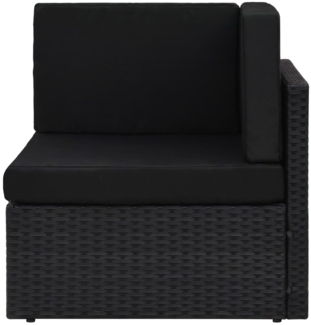 vidaXL Modulares Sofa-Eckteil Poly Rattan Schwarz 49501
