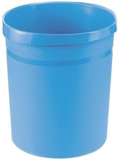 Han 'Grip' Papierkorb Grip, mit umlaufendem Griffrand und 2 Griffmulden, 18 Liter, Hellblau