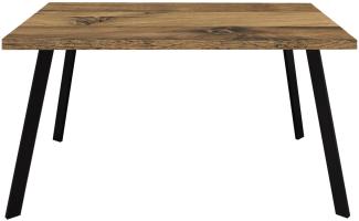 Esszimmertisch rechteckig Ediva 1 200 x 100 x 75 Esstisch Schwarz/Plankeneiche 13871-200
