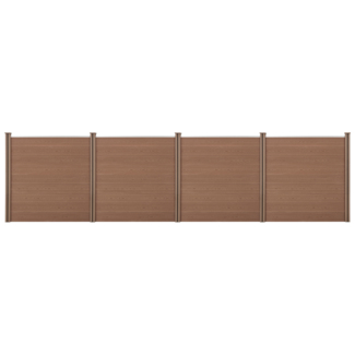 Gartenzaun Getafe WPC mit Pfosten 183x705 cm Braun neu. holz