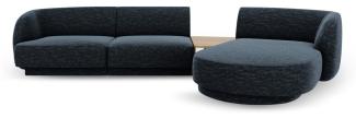 Micadoni Modulares Sofa Miley mit Recamiere 3-Sitzer Rechts Chenille Königsblau