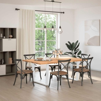 vidaXL Esstisch mit Baumkanten 200 x 120 x 74 cm Massivholz Eiche 3305077