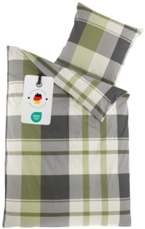 Carpe Sonno Renforce Bettwäsche aus 100% Baumwolle - Kariert, Grün, 135x200 cm