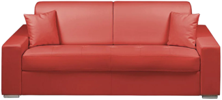 Vente-unique - Schlafsofa 4-Sitzer - Liegefläche mit Lattenrost mit breiten Latten: 160 cm - Matratze: 18 cm - Kunstleder - Rot - EMIR