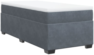 vidaXL Boxspringbett mit Matratze Dunkelgrau 80x200 cm Samt 3285246