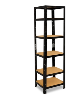 shelfplaza BLACK 180x50x50 cm Schwerlastregal in schwarz mit 6 Böden und 145 kg Traglast pro Boden