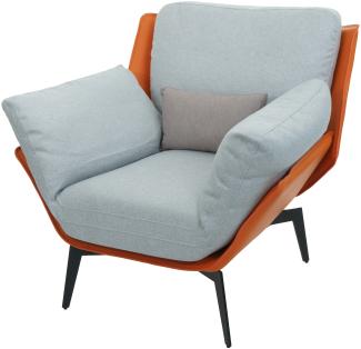 Sessel HWC-L82, Lounge-Sessel Cocktailsessel Polstersessel Relaxsessel, Kunstleder Stoff/Textil Metall ~ terrakotta