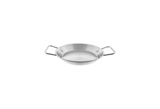 Bratpfanne mit Doppelgriff Paellapfanne Metalltablett Edelstahl Antihaft 20 cm