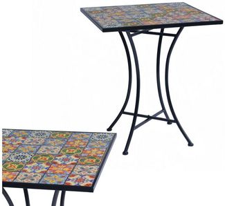 Outdoortisch Mosaiktisch Gartentisch Bistrotisch Tisch 61x61xH70cm