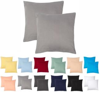 Livessa 2er Set Kissenbezug 60x60 aus%100 Baumwolle Jersey Stoff - Verdeckter Reißverschluss, Kopfkissenbezug 60x60 cm, Kissenhülle, Ultra weich und atmungsaktiv, Oeko-Tex Zertifiziert