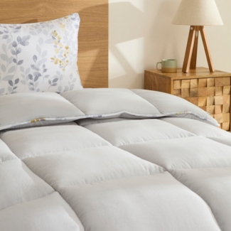 Karaca Bettwäsche Karaca Leaf Graues Einzel Comforter Bettdecke Set 155x220+50x70