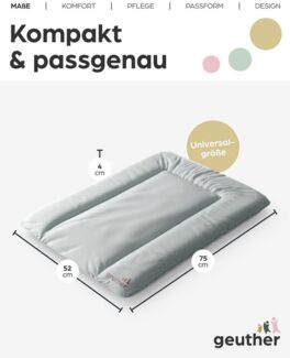 Geuther Wickelauflage, 52x75 cm Sprinkeled grey