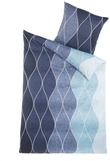 Soma Mikrofaser Bettwäsche 135x200 cm Bettbezug 135x200 cm Kopfkissenbezug 80x80 cm Alec-Blau Blau