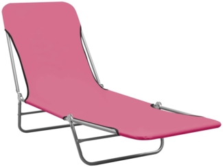 vidaXL Klappbare Sonnenliegen 2 Stk. Stahl und Stoff Rosa 310345