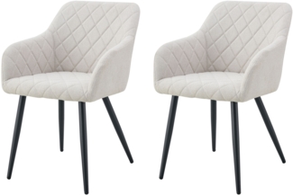 Oslo Stuhl 2er Set - Stuhl (B/H/T): 56 x 83 x 60 cm in Creme
