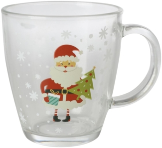 12x Tassen Glas 300ml Kaffeebecher Tee Küchen Trinken Pott Geschirr Weihnachten