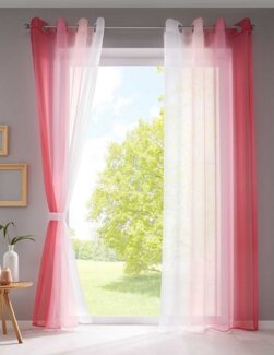 Gardinenbox Gardine, Ösen (2 St), transparent, Voile, Farbverlauf Vertikal »Modena« Voile Raffhalter 10000183