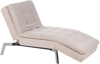 Chaiselongue Samtstoff beige verstellbar LOIRET