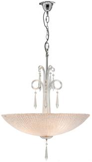 Casa Padrino Luxus Hängeleuchte Silber Ø 60 x H. 125 cm - Wohnzimmer Hängelampe