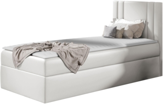 Boxspringbett 'Harlon Mini' rechts,  weiß 100 x 200 cm