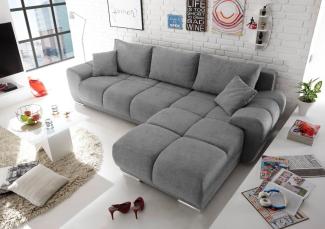 ED EXCITING DESIGN Ecksofa Anton L-Form, mit Bettfunktion, Bettkasten, Rücken- und Zierkissen, universell