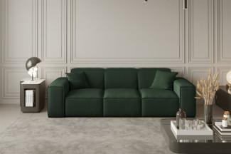 Sofa Designersofa CELES 3-Sitzer in Stoff Opera Velvet Grün