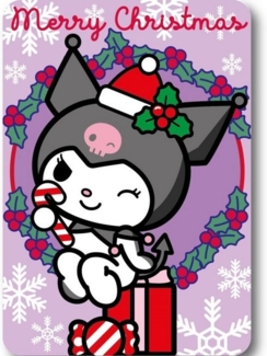 Wohndecke Hello Kitty Kuromi Weihnachts-Fleecedecke 100x140cm, Hello Kitty, Geschenkidee für Mädchen und Jungen