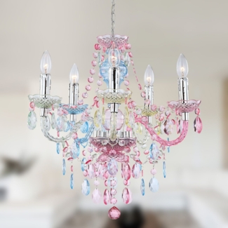 Kronleuchter Kristall Bunt Wohnzimmer Hängelampe Luster Kinderlampe Mädchen